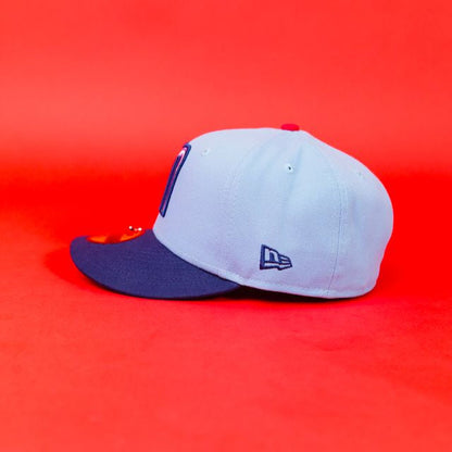 NEW ERA EXCLUSIVE 59FIFTY SKY BLUE/ NAVY MEXICO 2025 WORLD BASEBALL CLASSIC W/ MEXICO FLAG SIDE PATCH