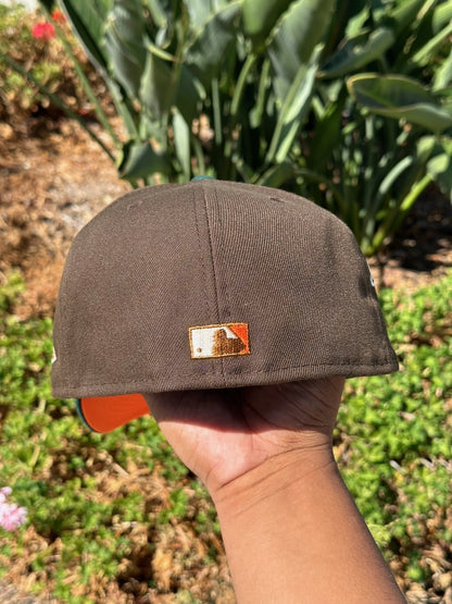 NEW ERA EXCLUSIVE 59FIFTY MOCHA/FOREST GREEN LOS ANGELES DODGERS W/ 2000 ALL STAR GAME SIDE PATCH