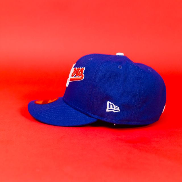 NEW ERA EXCLUSIVE 59FIFTY BLUE LOS ANGELES DODGERS SCRIPT W/ MEXICAN FLAG LOGO + MEXICO FLAG SIDE PATCH