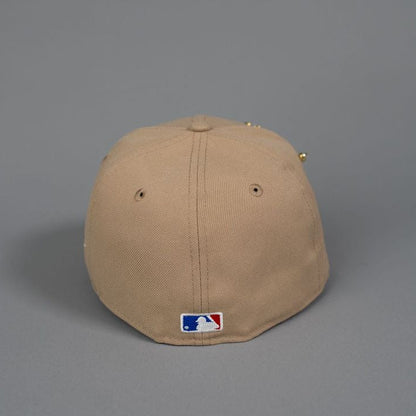 NEW ERA EXCLUSIVE 59FIFTY LIGHT KHAKI UPSIDE DOWN LOS ANGELES DODGERS W/ DODGER STADIUM SIDE PATCH