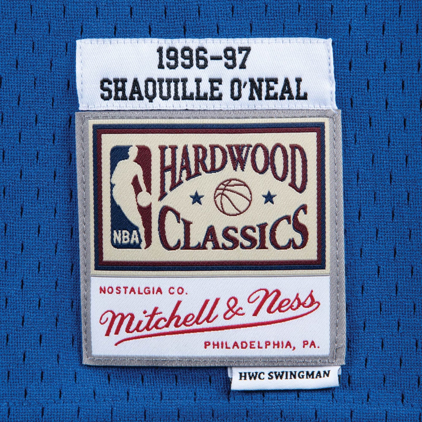 MITCHELL & NESS BLUE NBA LOS ANGELES LAKERS ALTERNATE 1996-97 SHAQUILLE O'NEAL SWINGMAN JERSEY