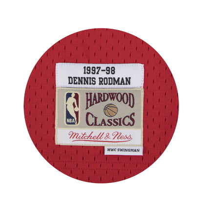 MITCHELL & NESS RED NBA CHICAGO BULLS ROAD 1997-98 DENNIS RODMAN SWINGMAN JERSEY