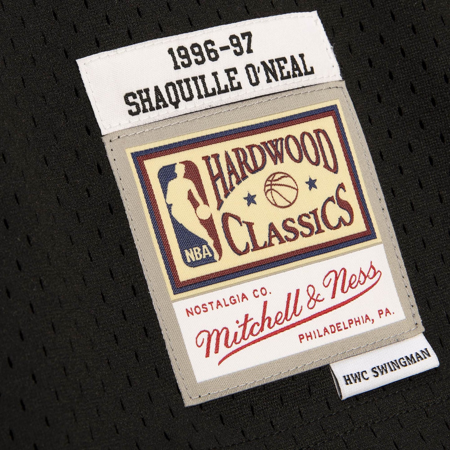 MITCHELL & NESS BLACK/BLUE NBA LOS ANGELES LAKERS  1996-97 SHAQUILLE O'NEAL SWINGMAN JERSEY