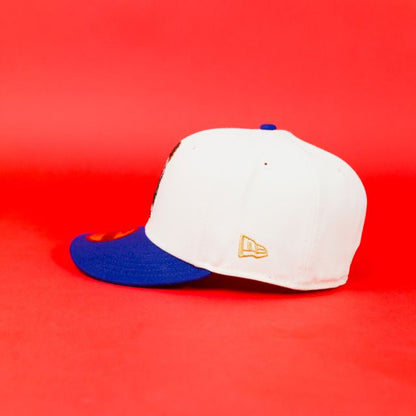 NEW ERA EXCLUSIVE 59FIFTY CHROME/ BLUE SAN JUDAS W/ "CAP CITY 15TH ANNIVERSARY" SIDE PATCH
